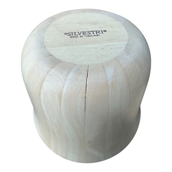 Vtg Silvestri Light Wood Ice Bucket W/Lid Carved Handles & Hard Plastic Liner - Picture 7 of 10